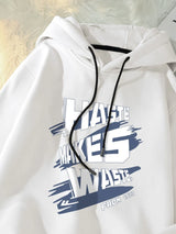 Haste Makes Waste Printed Hoody Man Personality Hip Hop Casual Pullover