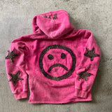 European And American Fashion Zipper Sweatshirt Men Y2K Trendy Letter
