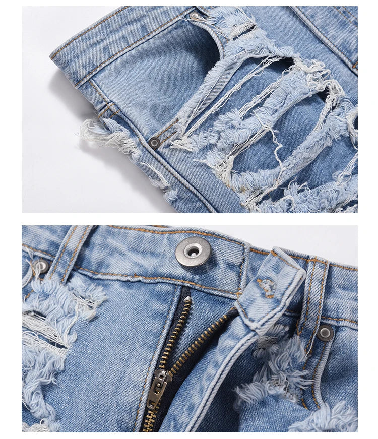 destroied ripped denim jean pants men distressed washed patchwork biker jeans fashion moustache high street slim pants joggers unique joggers style 4040