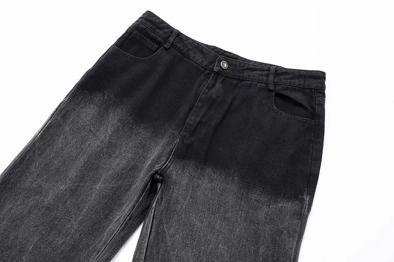 rainbowtouches men jeans unisex pants high street hip hop loose casual couple cargo straight patchwork gradient casual pants unique cargo style 596