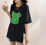 Gothic Aesthetic print tee – New Luxury Sweet Girl Giraffe Diamonds Crystals T Shirts Kor