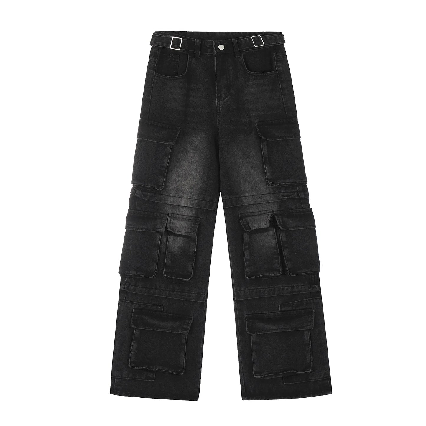 vintage multi pocket jeans mens harajuku cargo denim pants retro hip hop straight loose jean pants men clothing 1 utility cargo pants