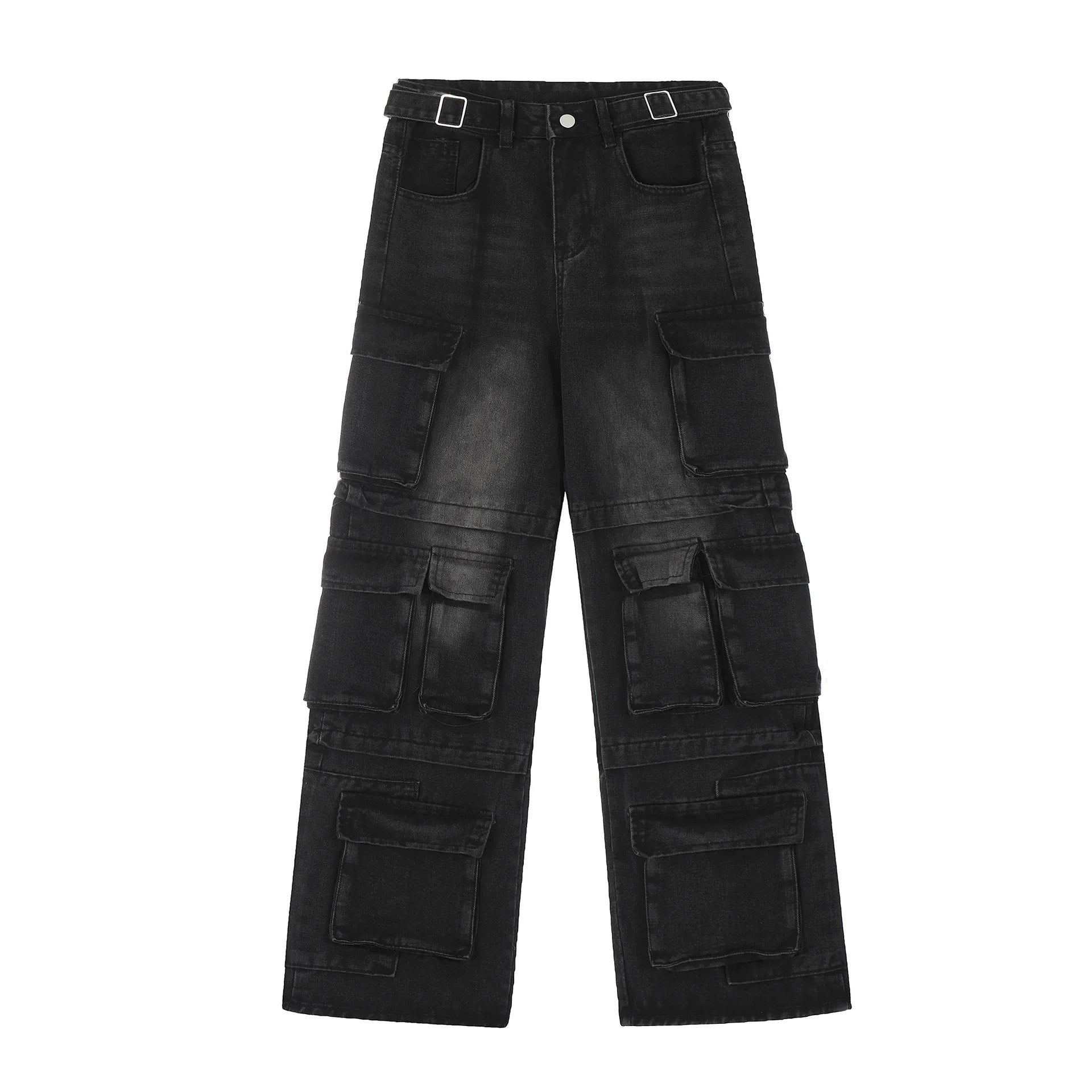 vintage multi pocket jeans mens harajuku cargo denim pants retro hip hop straight loose jean pants men clothing 1 utility cargo pants