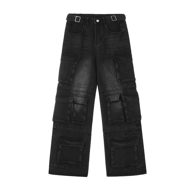 vintage multi pocket jeans mens harajuku cargo denim pants retro hip hop straight loose jean pants men clothing 1 utility cargo pants