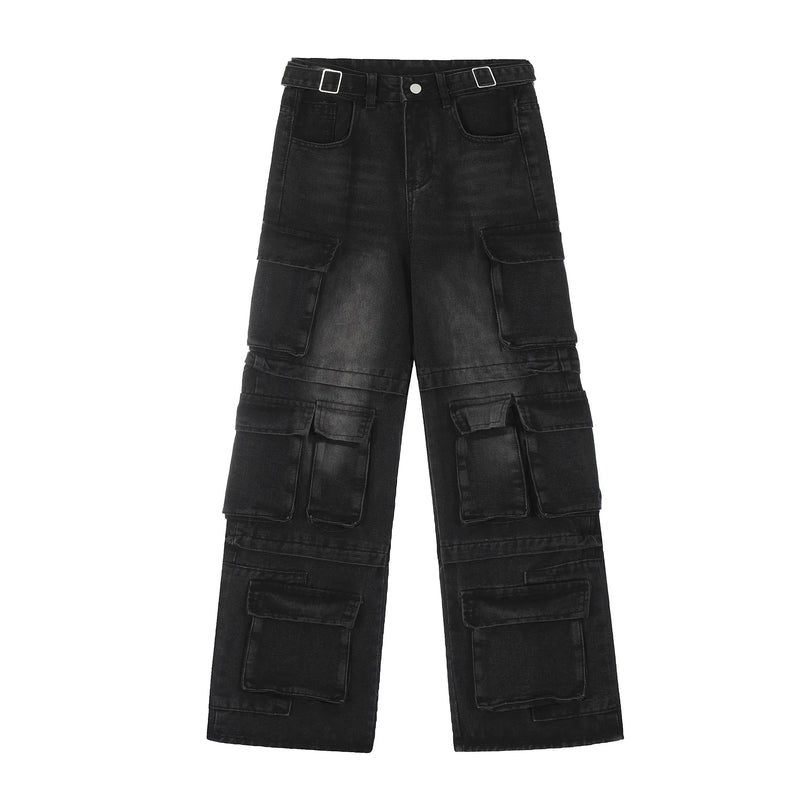 vintage multi pocket jeans mens harajuku cargo denim pants retro hip hop straight loose jean pants men clothing 1 utility cargo pants