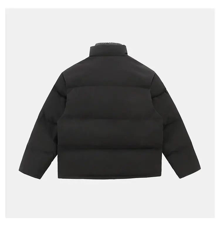 Winter Splice Denim Cotton-padded Jacket Men Women Stand Collar Fashion Loose Casual Thicken Warm Parkas Jacket Boyfriend Coat