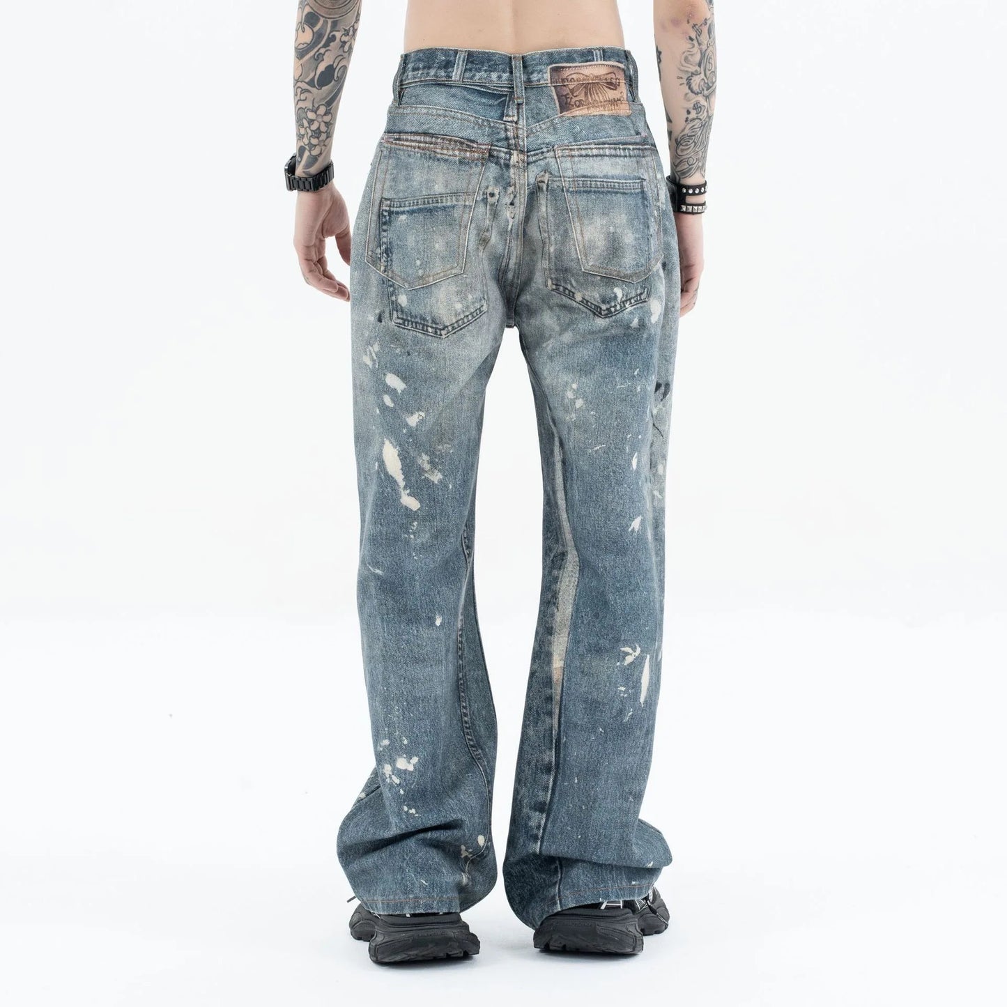 Graffiti splash ink paint baggy jeans