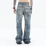 Graffiti splash ink paint baggy jeans