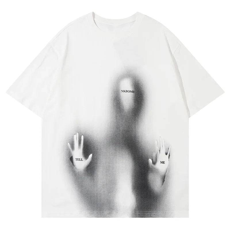 Trapwear Graphic tee – Men Y2K Oversize T Shirts Punk Gothic Unreal Figure Sos Grap