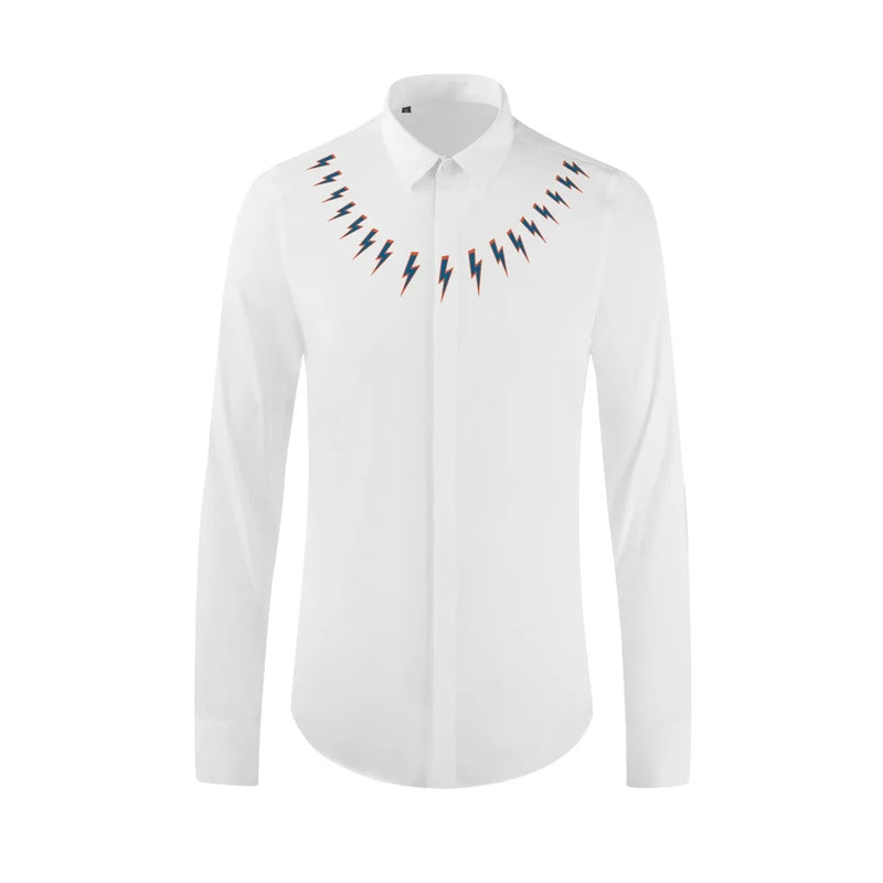 New 2022 Men Classic NEIL BARRETT thunderbolt Fashion Cotton Casual Shirts Shirt high quality Pocket Short sleeves S 2XL #A686