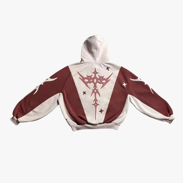 Skatercore Fit – Y2K Gothic Hoodie Loose Splicing Hoodies Women Geometric – Streetwear Fashion for Men & Women