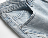 side striped washed ripped blue jeans for men and women streetwear baggy casual denim trousers straight light blue cargo pants unique cargo style 4290