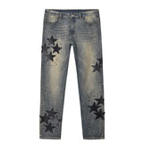 star appliques denim jeans skinny trousers slim fit men new casual biker jeans fashion streetwear hip hop trousers pants joggers unique joggers style 3545