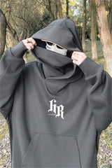 Autumn Ninja Neck Streetwear Hoodies Men Fleece Goth Letter Hip Hop Ho