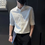 2023 Summer New Fashion Shirt Men's Short Sleeve Cardigan Casual Shirt Thin Section Men's Korean Short Sleeve Clothes