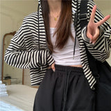 Autumn And Winter New Korean Style Ins Casual Sports Style Striped Hoo