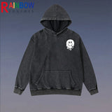 rainbowtouches cotton hoodies men high street graphic skull print anime hoodie oversized hip hop trend coat unisex essentials urban wear with bold artwork, Y2K vintage urban hoodie, trendy hip hop style outerwear