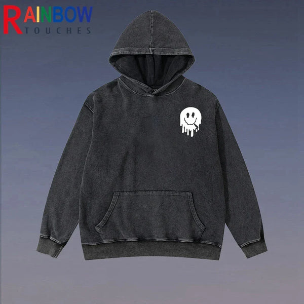 rainbowtouches cotton hoodies men high street graphic skull print anime hoodie oversized hip hop trend coat unisex essentials urban wear with bold artwork, Y2K vintage urban hoodie, trendy hip hop style outerwear