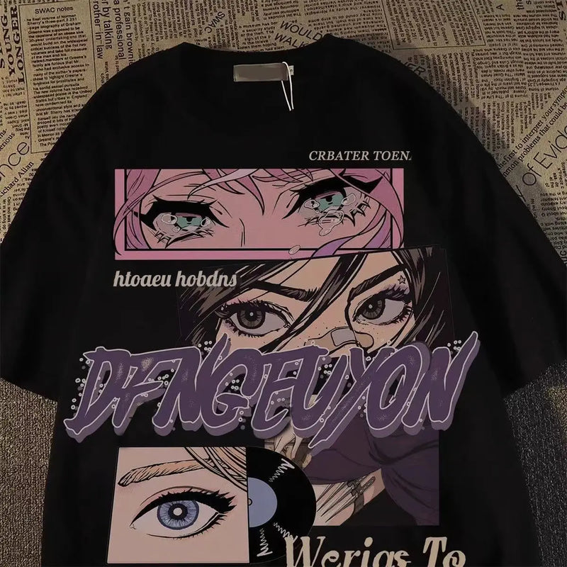 Gothic Crying angel – Cotton American Style Trendy Printed Short Sleeved T Shirt F
