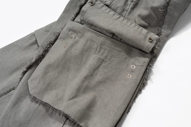 y2k streetwear tassel multi pocket jeans for men straight solid baggy cargo pants pantalones hombre casual denim trousers 1 unique cargo style 507