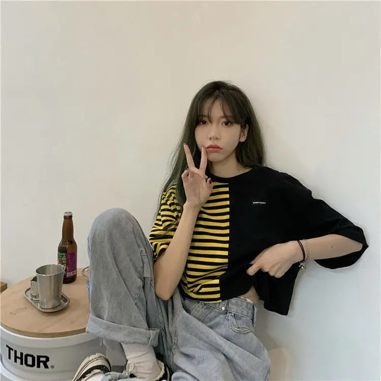 Trapwear Anime panel – Short Sleeved T Shirt Women 2024 New Summer Design White Spl