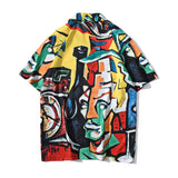 Dark Icon Graffit Hawaiian Shirt Men Vintage Street Men's Shirts Summer Beach Holiday Male Shirt Blouse