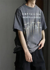 Harajuku graphic tee featuring summer retro vintage fashion washed distressed high street t shirt tops