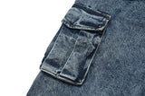 fashion loose streetwear cargo denim jeans unisex casual multi pocket wide legs jean pants hip hop joggers mens baggy jeans unique joggers style 2978