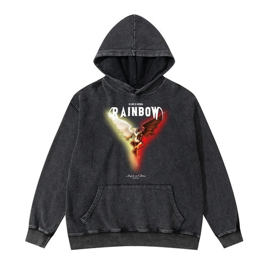 trapwear tribal flames featuring rainbowtouches washed hoodies 2022 men fashion high street graphic vintage hip hop women hoodie street unisex superior quality