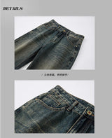 mens streetwear fashion loose casual plus size straight wide leg denim baggy jeans pants boyfriend jeans trousers unique jeans style 2935