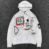 Y2K Retro College Style Hoodie Male And Female Couple Outfit Line Draw