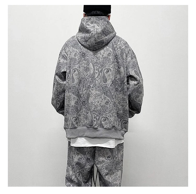 Vaporwave Drop – Fashion Paisy Hoodies Pullover Casual Suede Hooded – Streetwear Fashion for Men & Women