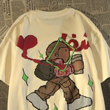 Cyberpunk Tribal flame – Trendy Brand Retro Cartoon Pure Cotton Short Sleeved T Shirt