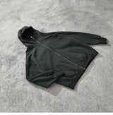 Harajuku barcode glitch featuring streetwear solid color ninja zipper hoodies mens fleece turtleneck cardigan outdoor oversized hoody plus velvet charge coat
