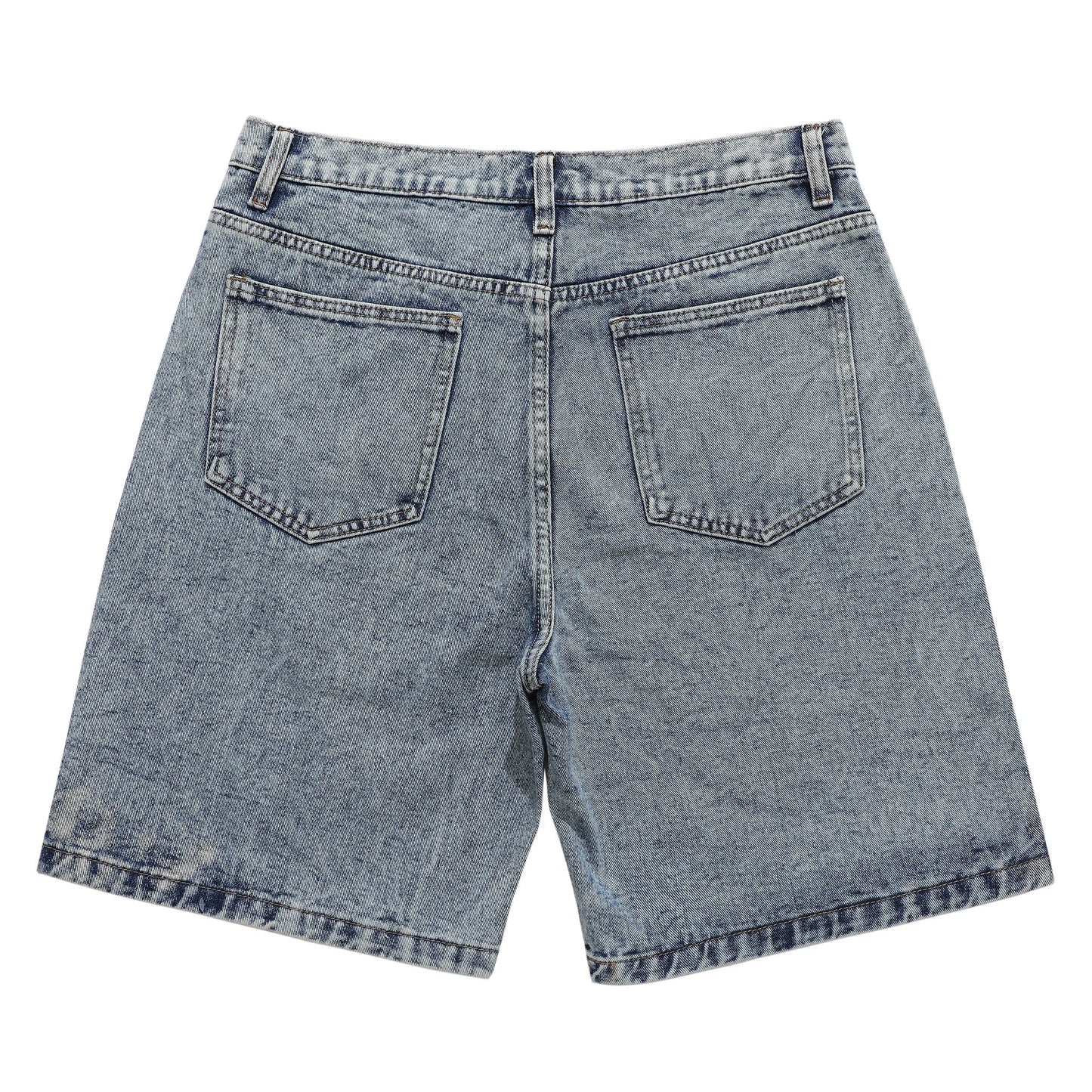 hip hop loose denim shorts pants fashion patchwork stars half pant men summer casual zipper streetwear short joggers men shorts unique joggers style 2832