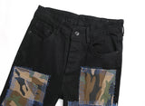 fashion ripped patchwork jeans men harajuku streetwear hip hop black jeans trend slim denim pants unique jeans style 341