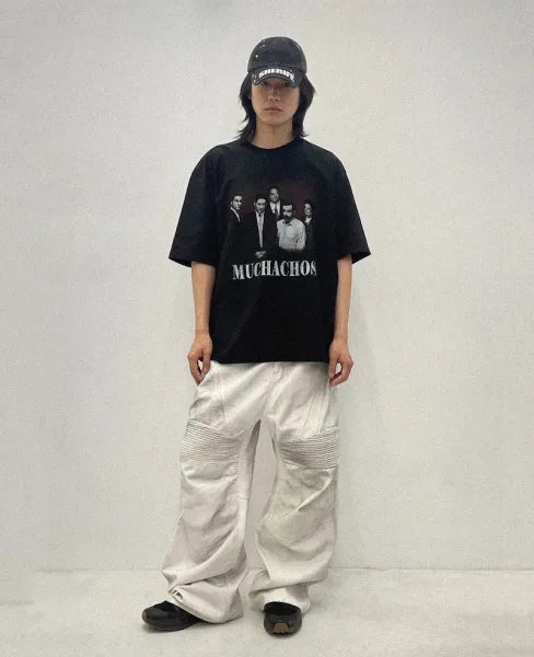 european and american high street washed distressed wide leg jeans pants y2k hip hop splashing ink pleated beggar jeans vintage unique jeans style 1369