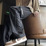 american retro straight leg cargo pants mens baggy casual outdoor gym trousers autumn thin tactical quick dry pantalones hombre combat utility trousers