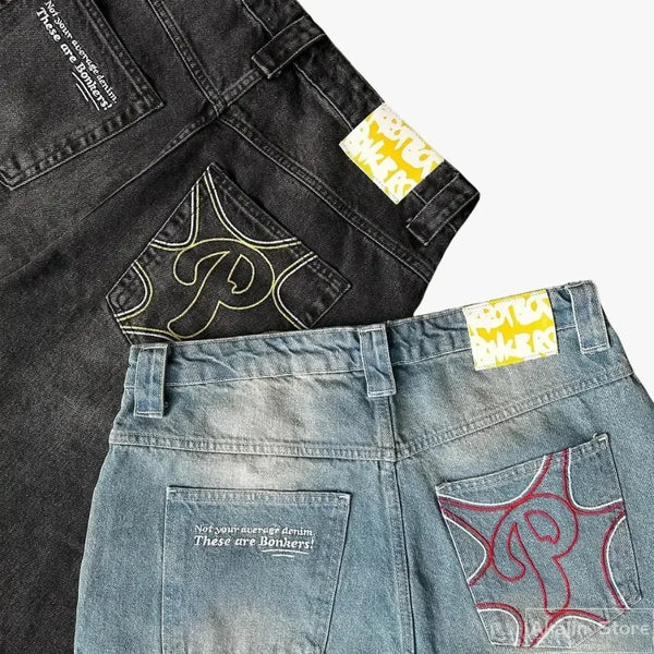 harajuku new protect jeans streetwear independent store drop shipping cargo sweatpants y2k women pants embroidery baggy jeans casual joggers