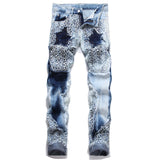 fashion stars patchwork mesh denim jeans new casual slim fit biker trousers skinny jeans men streetwear hip hop pants joggers unique joggers style 324