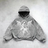 Oversized Sweatshirt Shining Angel Hoodies Women Goth New Couples Goth