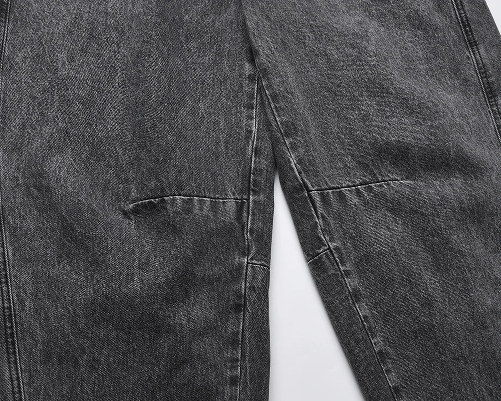 high street washed baggy casual jeans for men and women straight pockets denim pants oversized loose cargo trousers unique cargo style 3884