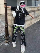 destroy ripped holes front letters embroidery denim jean pants men casual harajuku jean trouser hip hop streetwear pants joggers unique joggers style 3139