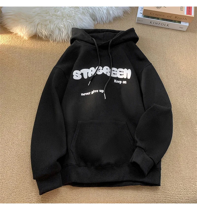 2024 New Letter Printed Hoodies For Men and Women Autumn Y2K Streetwear Hooded Sweatshirts Fleece Vintage Fashion Pocket Hoody