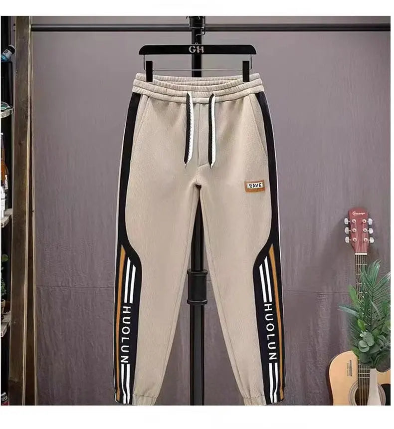 mens joggers casual pants korean sweatpants workout running gym fitness khaki sports trousers men clothing digital printing unique joggers style 4152