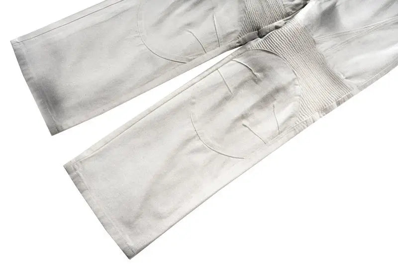 european and american high street washed distressed wide leg jeans pants y2k hip hop splashing ink pleated beggar jeans vintage unique jeans style 1386