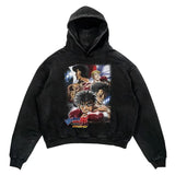 Tideshec 2024 Men Hoodie Retro Japanese Anime Graphic Hoodies Hip Hop