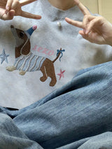 Y2k Graphic tee – New Pure Cotton Gray Korean Niche Short Sleeved T Shirt For
