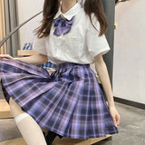 Jk Uniforms Gyaru School Uniform for Girl Student Pleated Skirt Uniform Set Women Short Sleeve Bow Tie Seifuku Japanese Style