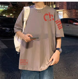 Glitchcore Anime panel – Korean Trendy Letter Printed Short Sleeved T Shirt For Men I